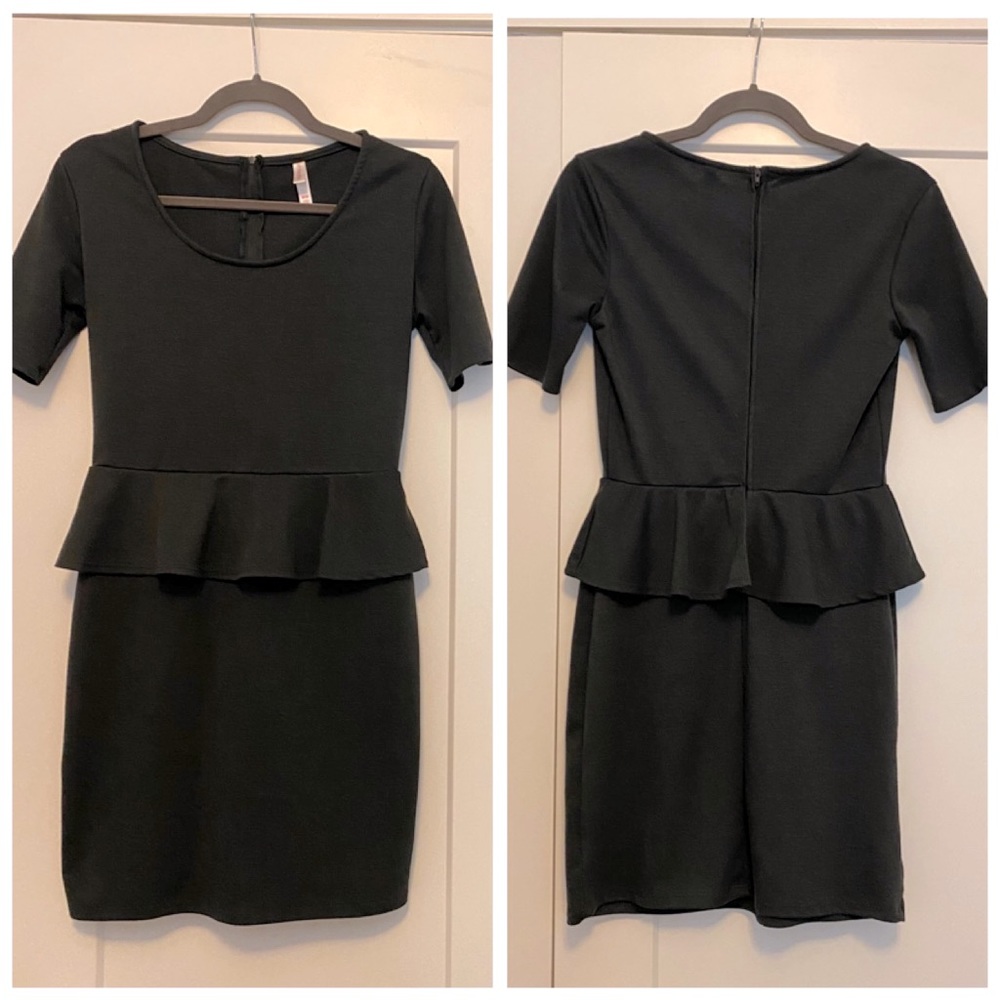 Xhilaration Peplum Bodycon Dress - Charcoal Grey